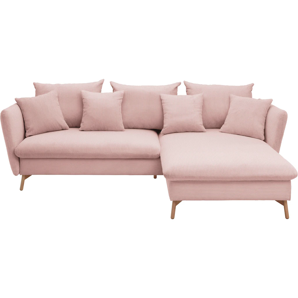 andas Ecksofa »MERLE 258 cm L-Form traumhafter Cord « mit Bettfunktion und Bettkasten Liegefläche 224 x 139 kaufen Saisonschlussverkauf