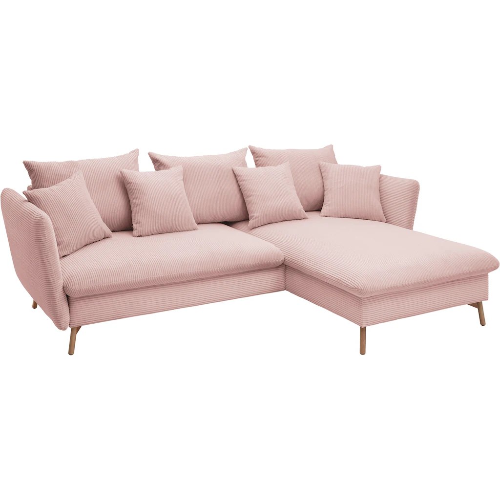andas Ecksofa »MERLE 258 cm L-Form traumhafter Cord « mit Bettfunktion und Bettkasten Liegefläche 224 x 139 kaufen Saisonschlussverkauf