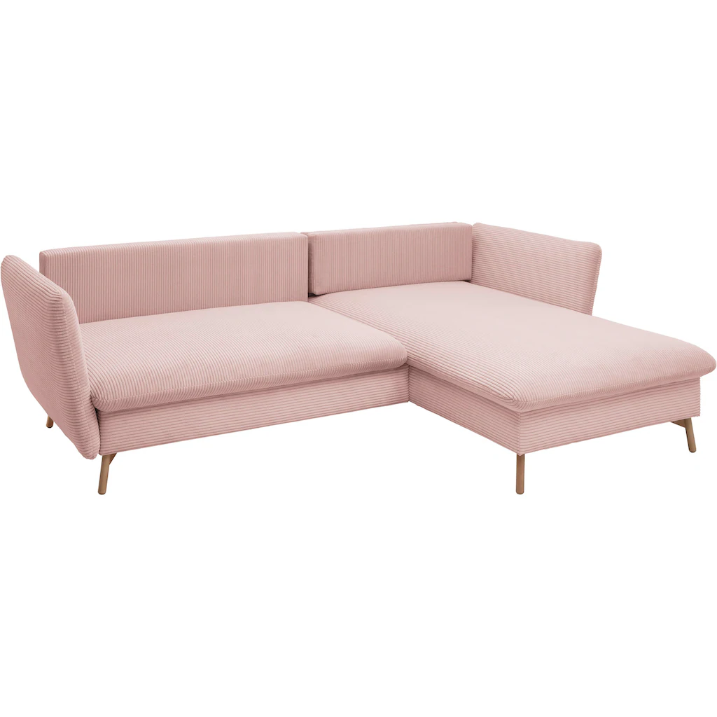 andas Ecksofa »MERLE 258 cm L-Form traumhafter Cord « mit Bettfunktion und Bettkasten Liegefläche 224 x 139 kaufen Saisonschlussverkauf