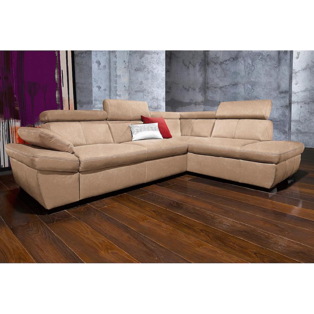 exxpo - sofa fashion Ecksofa »Salerno klassisch modernes Funktionssofa hoher Sitzkomfort L-Form« inkl. Kopf- und Armteilverstellung wahlweise mit Bettfunktion kaufen