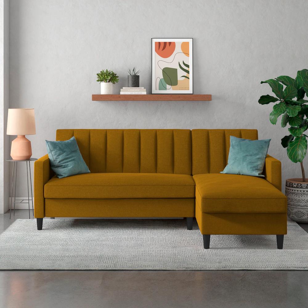 Dorel Home Ecksofa mit Schlafffunktion Recamiere mit Stauraum beidseitig montierbar Rückenlehne 2-teilig und 3-fach verstellbar kaufen