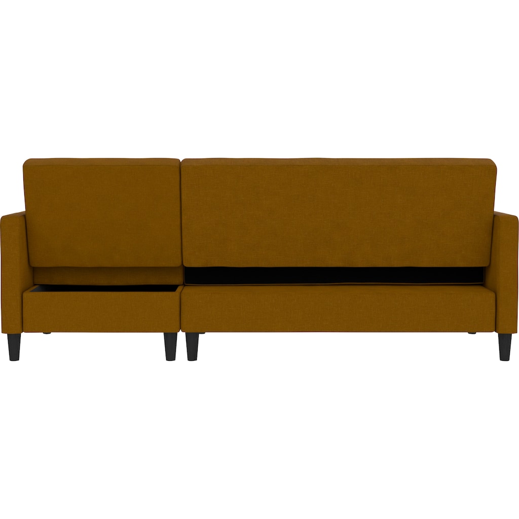 Dorel Home Ecksofa mit Schlafffunktion Recamiere mit Stauraum beidseitig montierbar Rückenlehne 2-teilig und 3-fach verstellbar kaufen Bestseller