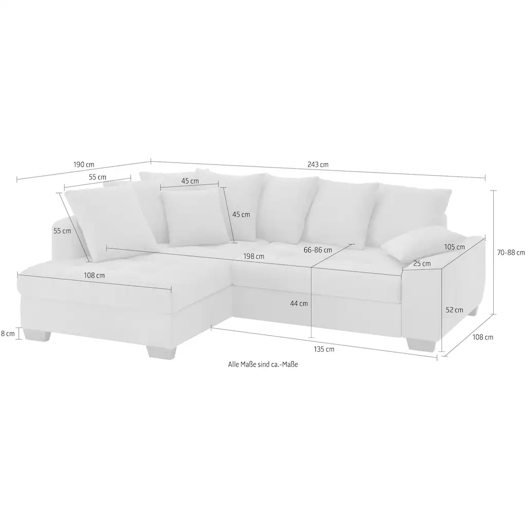 Mr. Couch Ecksofa »Nikita II L-Form« Wahlweise mit Kaltschaum EasyBett Bettkasten kaufen Discount Store für neue Produkte