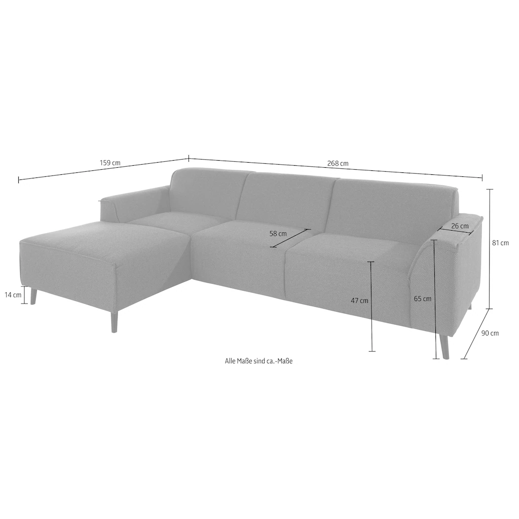 DOMO collection Ecksofa »Amora L-Form« mit Recamiere inklusive komfortablem Federkern kaufen Super Rabatt