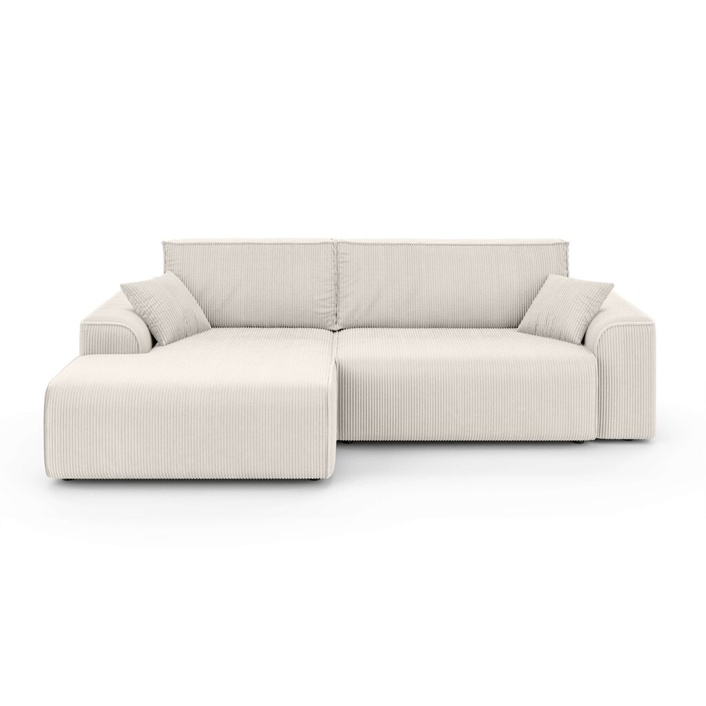 Home affaire Ecksofa »Santenay mit Bettfunktion und Bettkasten Maße: B/T/H 266/164/90 cm« L-Form mit Wellenfederung Schlaffläche: 140x213 cm auch in Cord kaufen Begrenzt auf 3 Tage