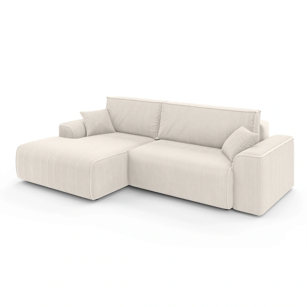 Home affaire Ecksofa »Santenay mit Bettfunktion und Bettkasten Maße: B/T/H 266/164/90 cm« L-Form mit Wellenfederung Schlaffläche: 140x213 cm auch in Cord kaufen Begrenzt auf 3 Tage
