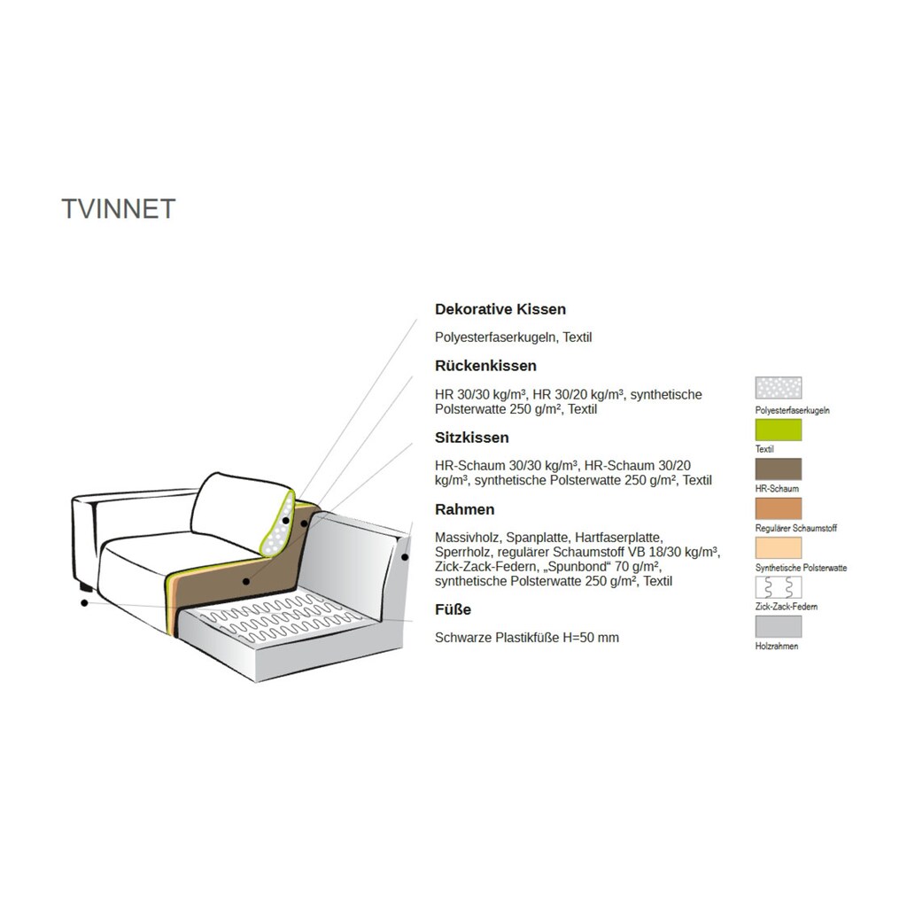 andas Ecksofa »Tvinnet« Breite 228 cm extra tiefe Sitzfläche kubisches Sitzvergnügen kaufen im Angebot
