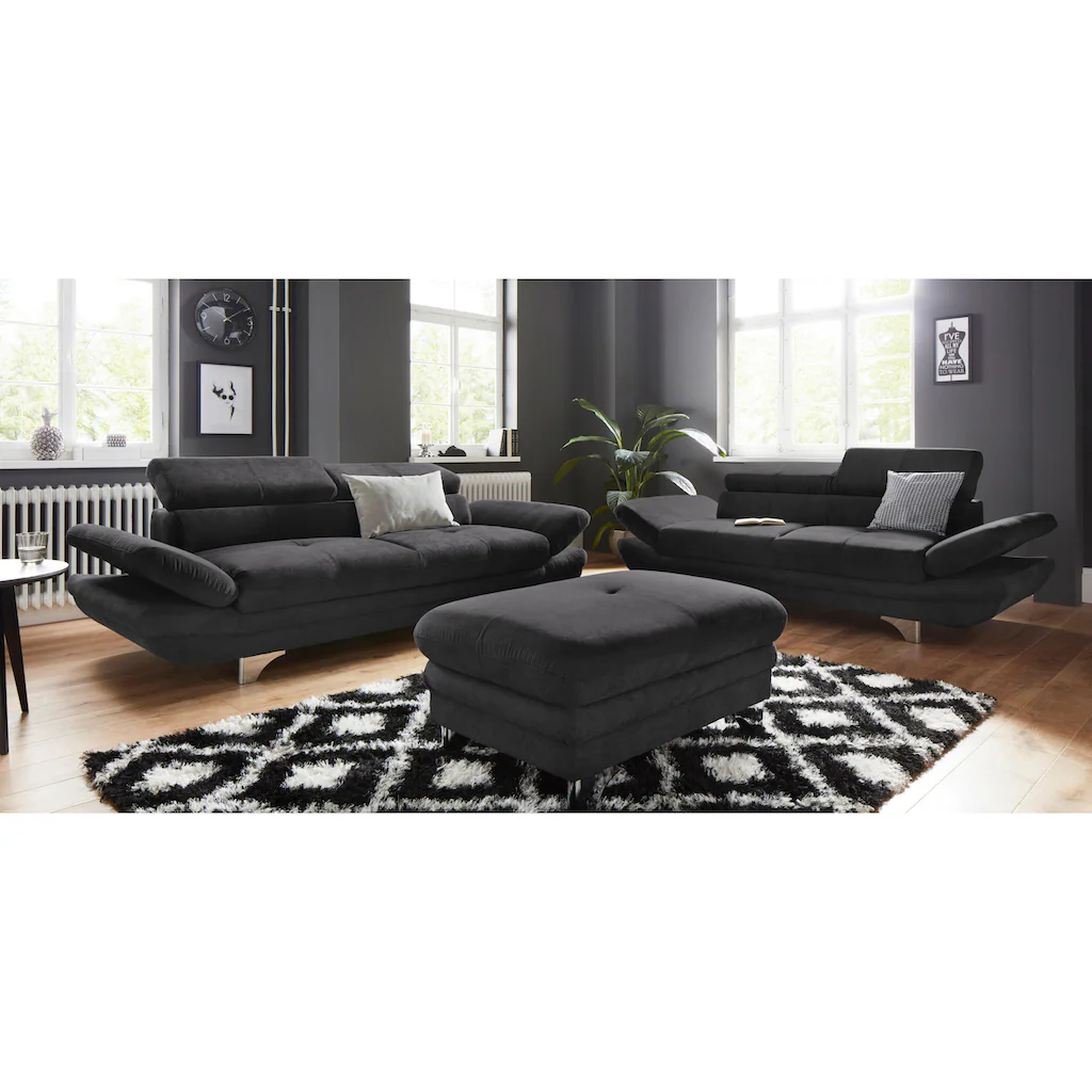 COTTA Polstergarnitur »Enterprise« (Set) Set: bestehend aus 2-Sitzer und Hocker Kopf- und Armteilverstellung kaufen Schlussverkauf