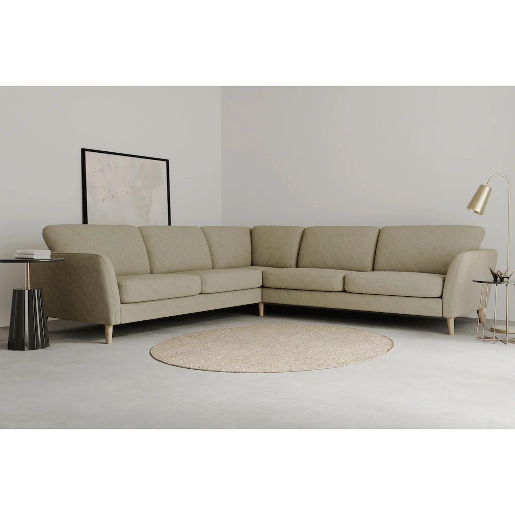 Home affaire Ecksofa »MARSEILLE 278/278 cm L-Form « gleichschenklig aus Eiche-Massivholz Beinen verschiedene Bezüge kaufen