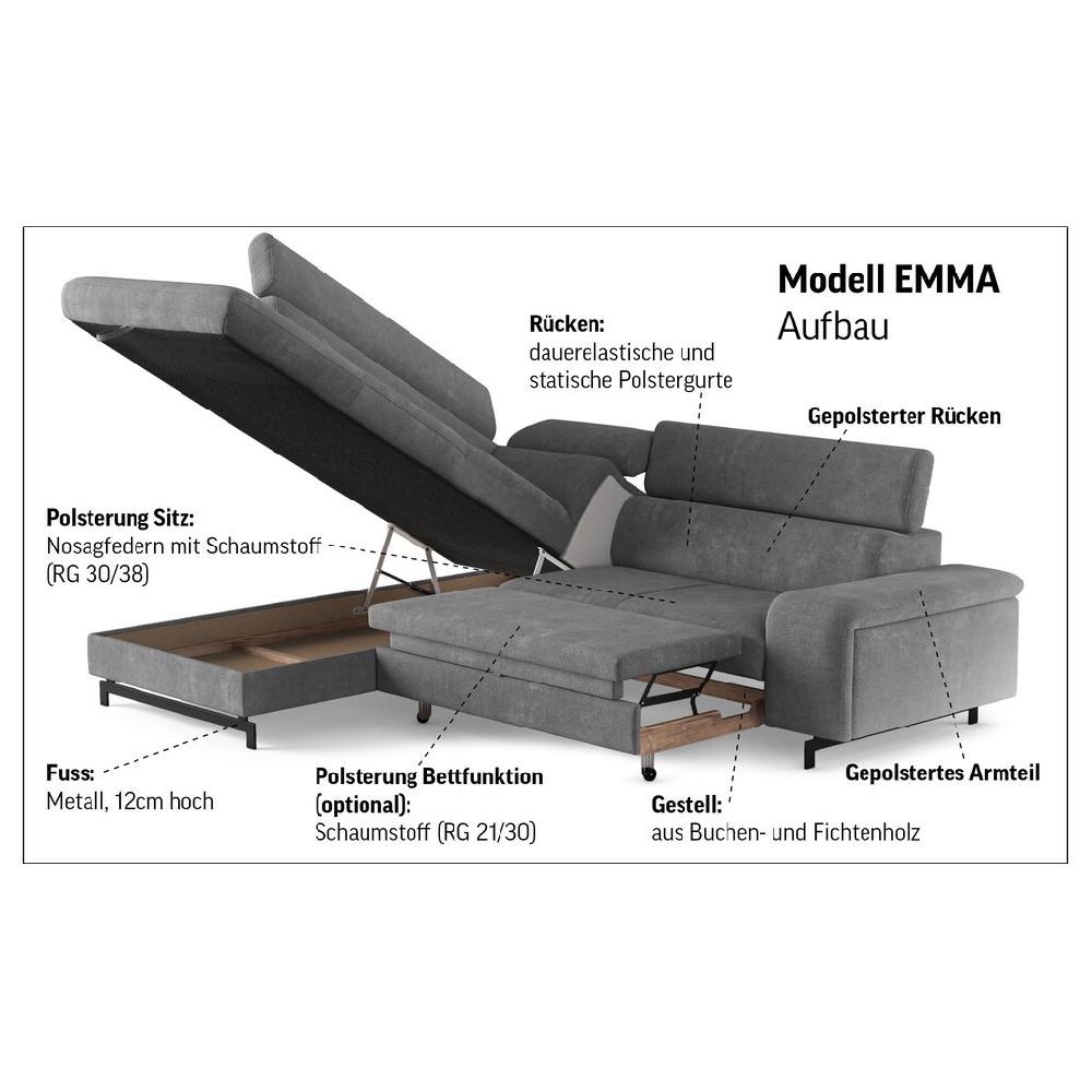 COTTA Ecksofa »Emma L-Form« Verstellbare Kopfstützen optional mit Schlaffunktion und Bettkasten Weihnachtsangebot