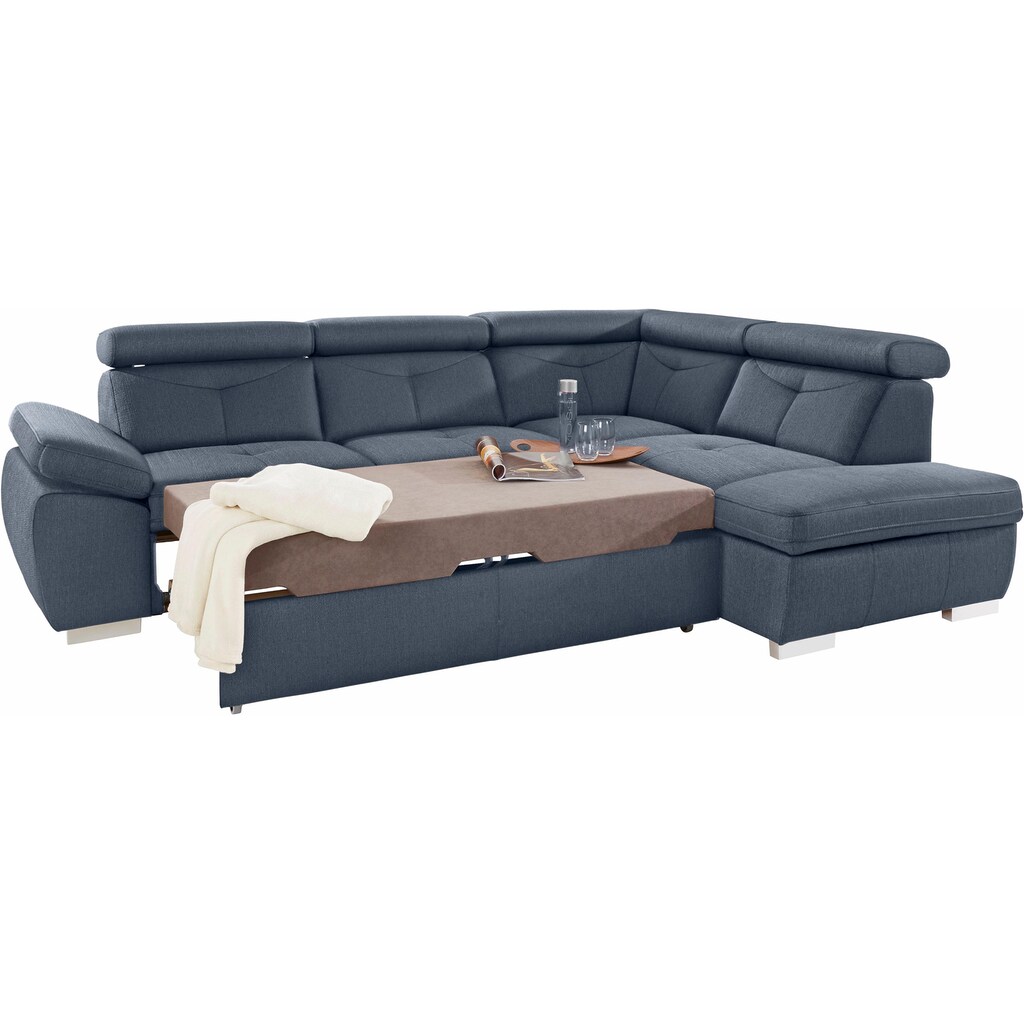 exxpo - sofa fashion Ecksofa »Spring super bequem und komfortabel mit Armteil- und Kopfteilfunktion« wahlweise mit Bettfunktion und Bettkasten L-Form kaufen Vatertagsangebot