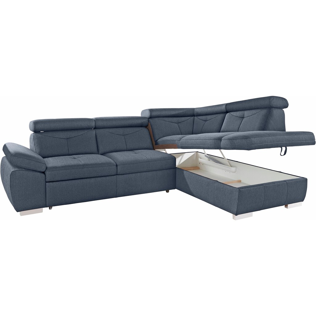 exxpo - sofa fashion Ecksofa »Spring super bequem und komfortabel mit Armteil- und Kopfteilfunktion« wahlweise mit Bettfunktion und Bettkasten L-Form kaufen Vatertagsangebot