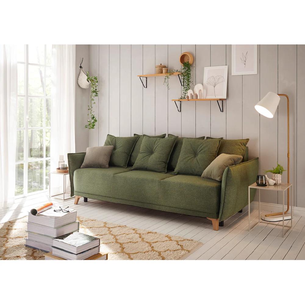 ED EXCITING DESIGN Schlafsofa »Pamplona« mit Bettfunktion Bettkasten Rücken- und Zierkissen frei im Raum kaufen