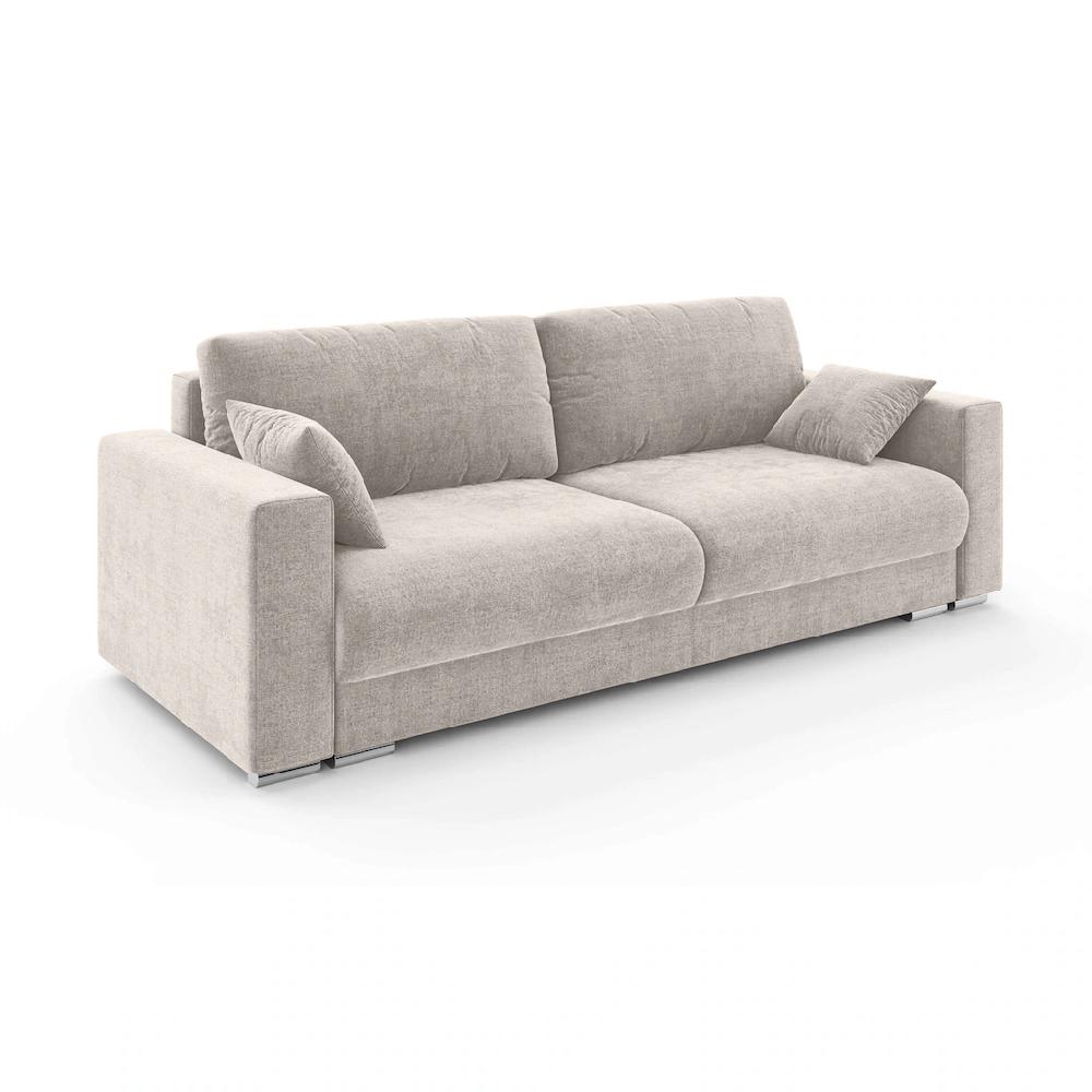 INOSIGN 3-Sitzer »Stevinson Schlafsofa mit Bettkasten Maße B/H/T: 229/87/97 cm« mit Wellenunterfederung 2 Rückenkissen und 2 Zierkissen Tiefpreis
