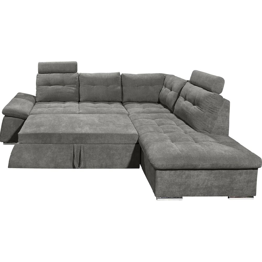 ED EXCITING DESIGN Ecksofa »Nalo L-Form« mit Bettfunktion Bettkasten Kopfstützen Nierenkissen etc. kaufen JETZT KAUFEN