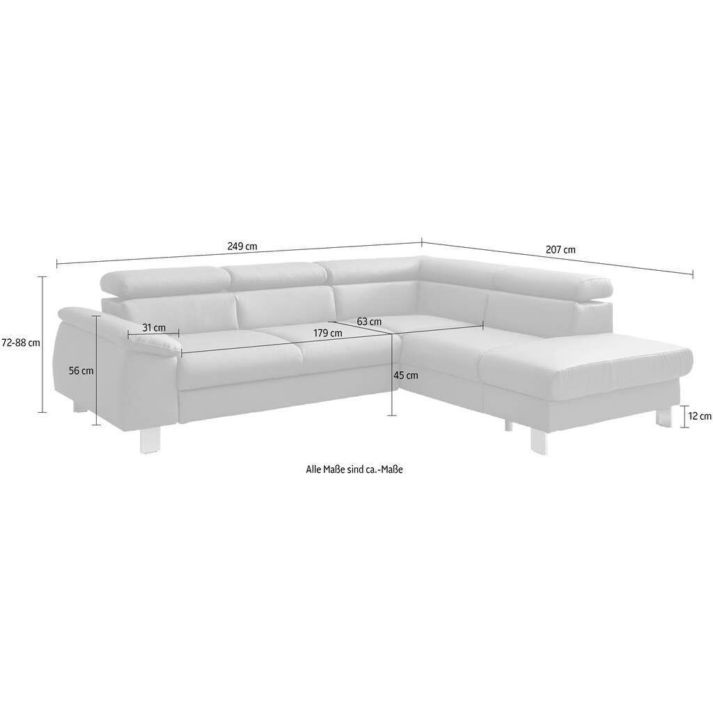 COTTA Ecksofa »Komaris« mit Bettfunktion und Bettkasten Nur für heute
