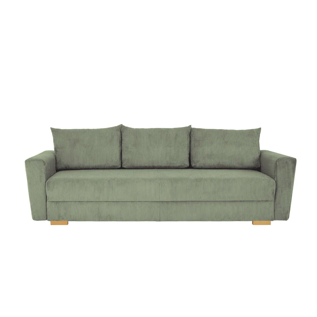 INOSIGN 3-Sitzer »MAGHERA Schlafsofa mit Bettkasten in hochwertiger Verarbeitung« mit Wellenunterfederung Cord und Struktur-Bezug B/H/T 230/92 5/79 cm Speichern exportieren