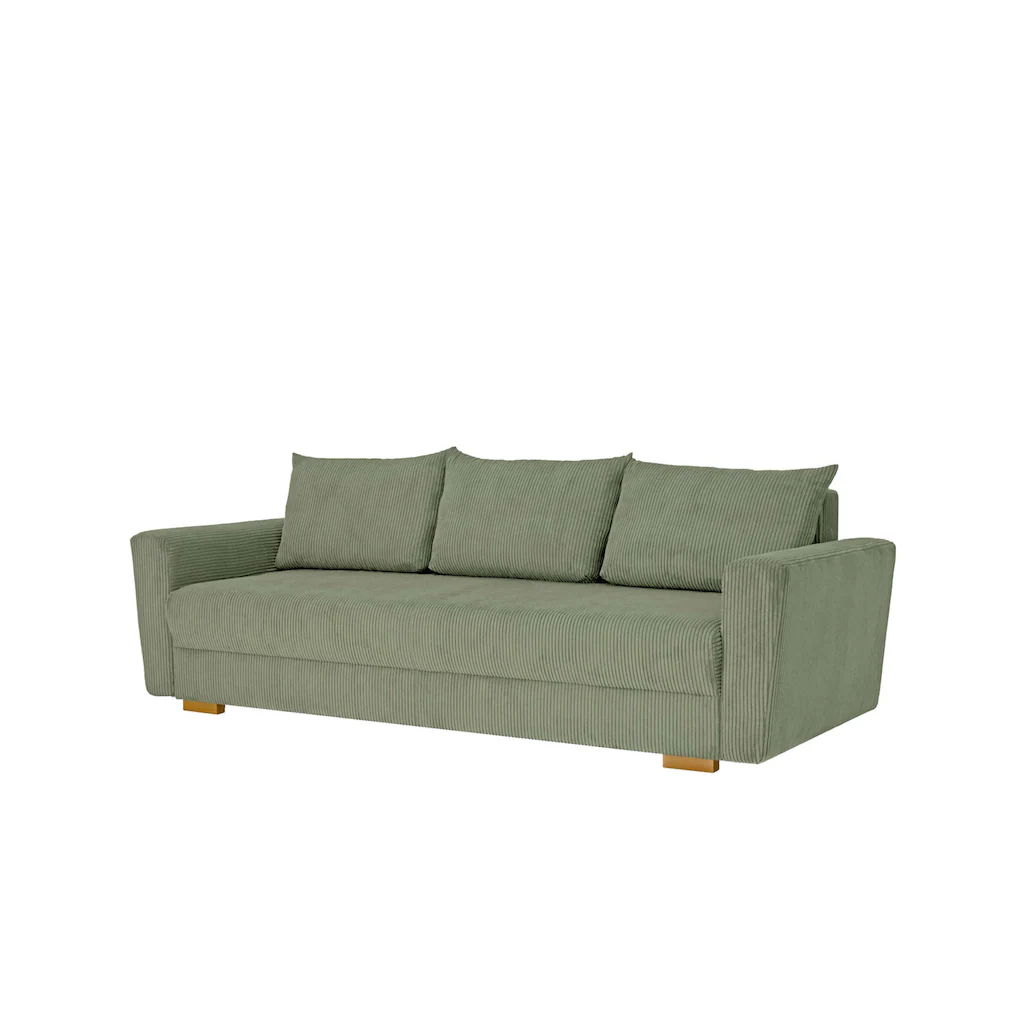 INOSIGN 3-Sitzer »MAGHERA Schlafsofa mit Bettkasten in hochwertiger Verarbeitung« mit Wellenunterfederung Cord und Struktur-Bezug B/H/T 230/92 5/79 cm Speichern exportieren