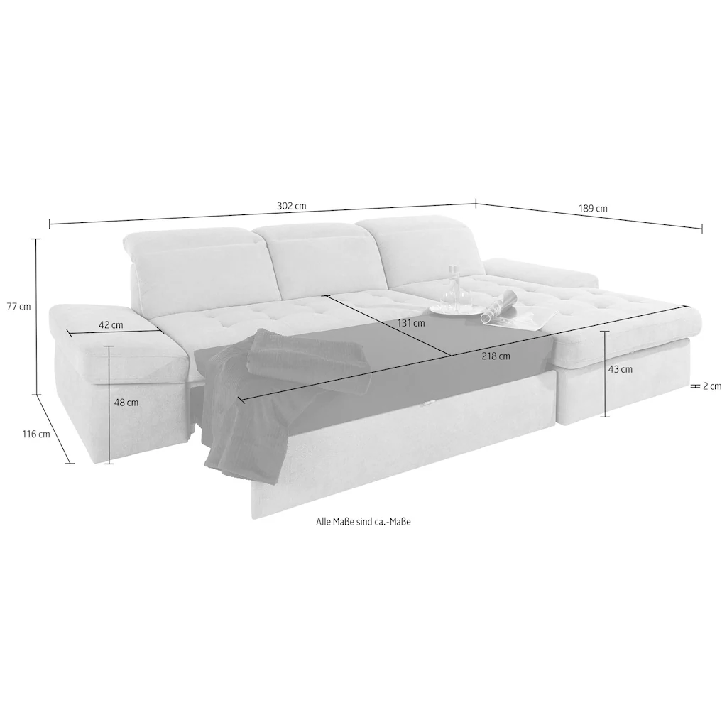 sit&more Ecksofa mit Bettfunktion und Bettkasten online kaufen Blitzverkäufe