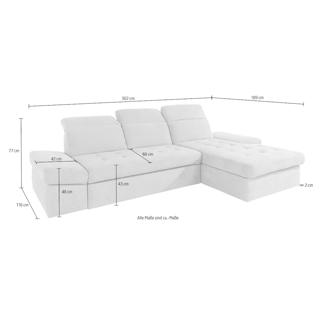 sit&more Ecksofa mit Bettfunktion und Bettkasten online kaufen Blitzverkäufe