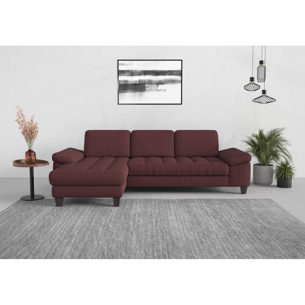 sit&more Ecksofa »Westham L-Form« Recamiere mit oder ohne Bettfunktion Bettkasten Füße wengefarben kaufen