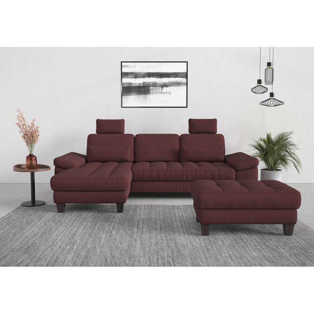 sit&more Ecksofa »Westham L-Form« Recamiere mit oder ohne Bettfunktion Bettkasten Füße wengefarben kaufen Versandkostenfrei