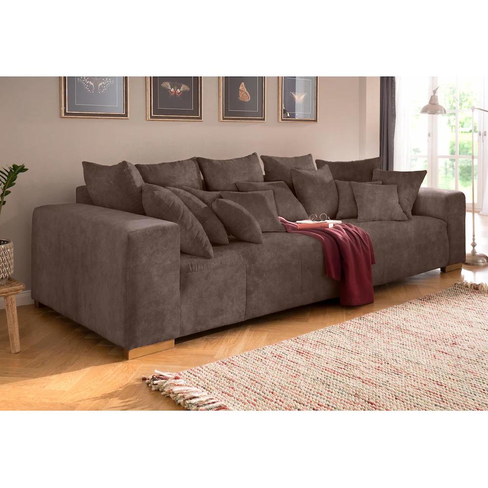 Home affaire Big-Sofa »Neapel« mit vielen losen Kissen in 2 Bezugsqualitäten kaufen Begrenztes Angebot