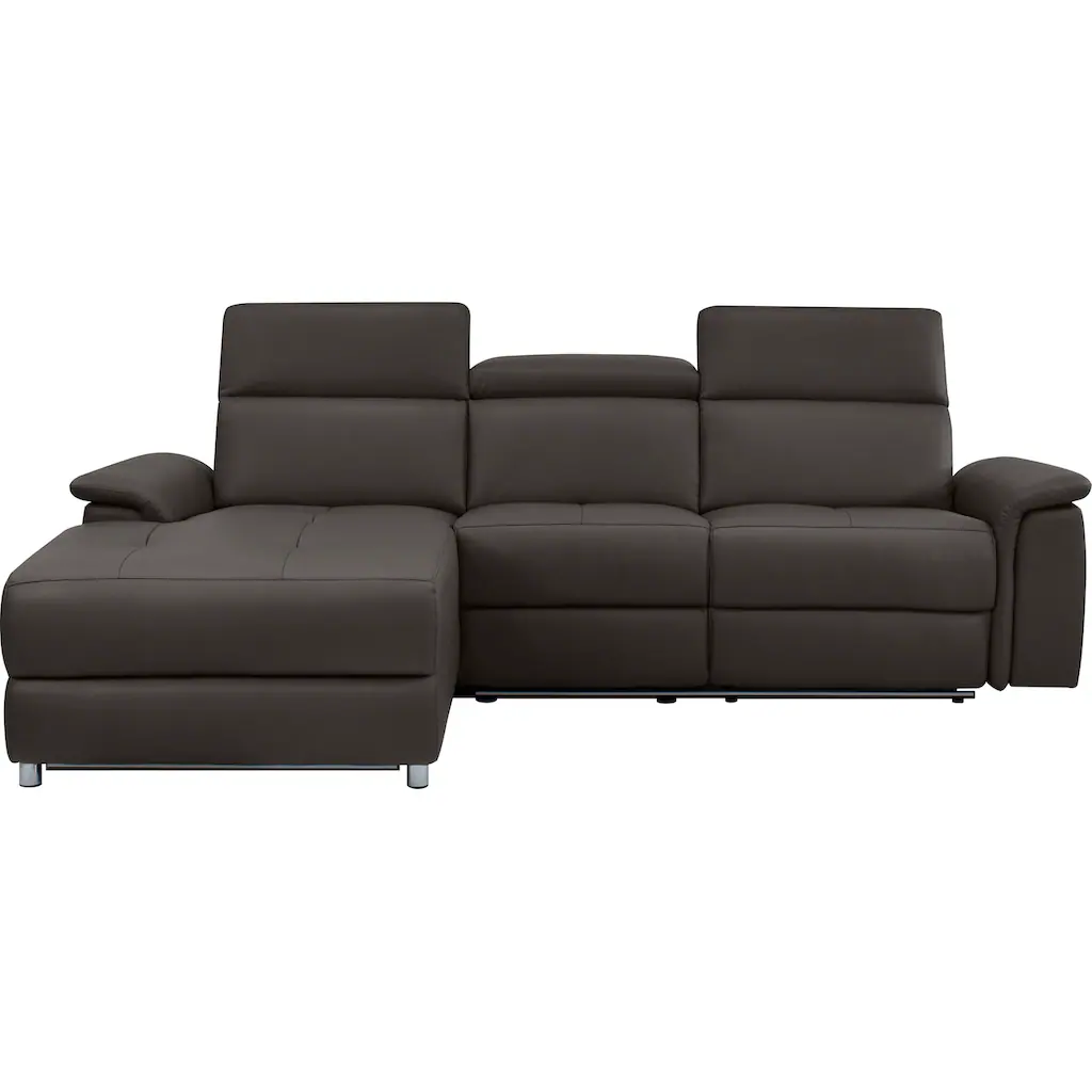 Places of Style Ecksofa »Pareli L-Form 259cm m. Recamiere Echtleder Kunstleder Webstoff« man. o. elektr. Relaxfunktion USB/Kopfteilverstellg u. LED kaufen Cyber Monday