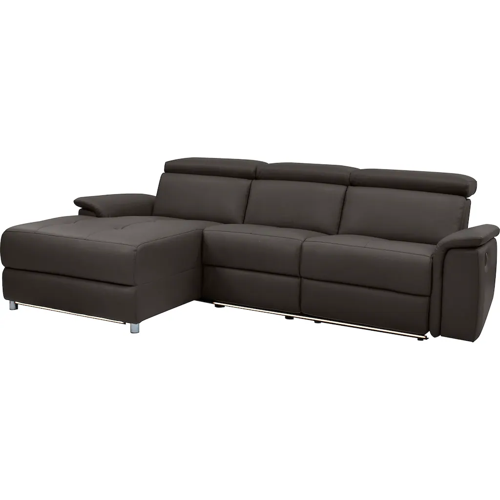 Places of Style Ecksofa »Pareli L-Form 259cm m. Recamiere Echtleder Kunstleder Webstoff« man. o. elektr. Relaxfunktion USB/Kopfteilverstellg u. LED kaufen Cyber Monday