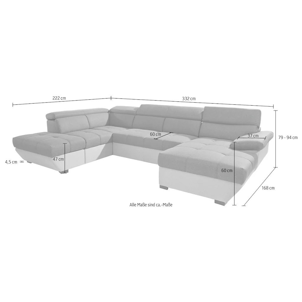 COTTA Wohnlandschaft mit Bettfunktion und Bettkasten Exklusive Angebote