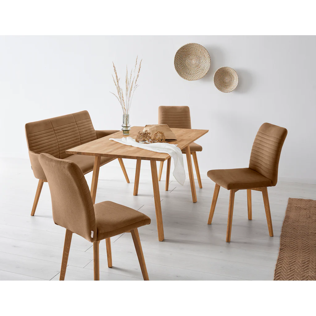 OTTO products Sitzbank »Alessja« (1 St.) Breite 160 cm Bezug aus Microfaser Gestell aus Eiche Massivholz kaufen Große Rabatte