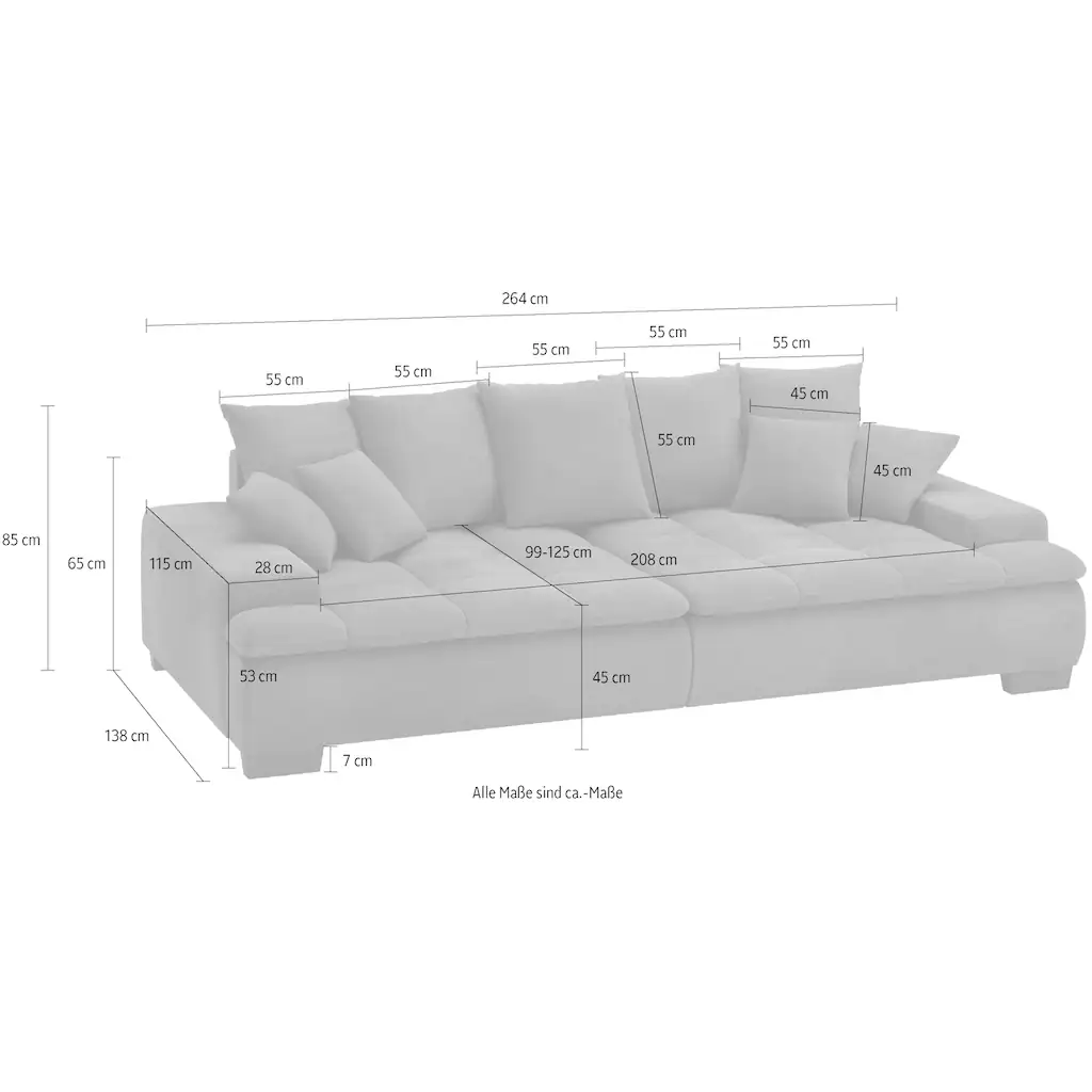 Mr. Couch Big-Sofa »Haiti II« Wahlweise mit Kaltschaum - bis 140 kg belastbar kaufen VIP-Rabatte