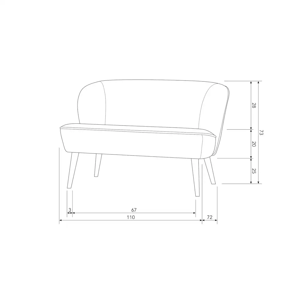 WOOOD Küchensofa »Sara« weich gepolstert frei im Raum stellbar H 73 cm x B 110 cm kaufen Letzter Tag