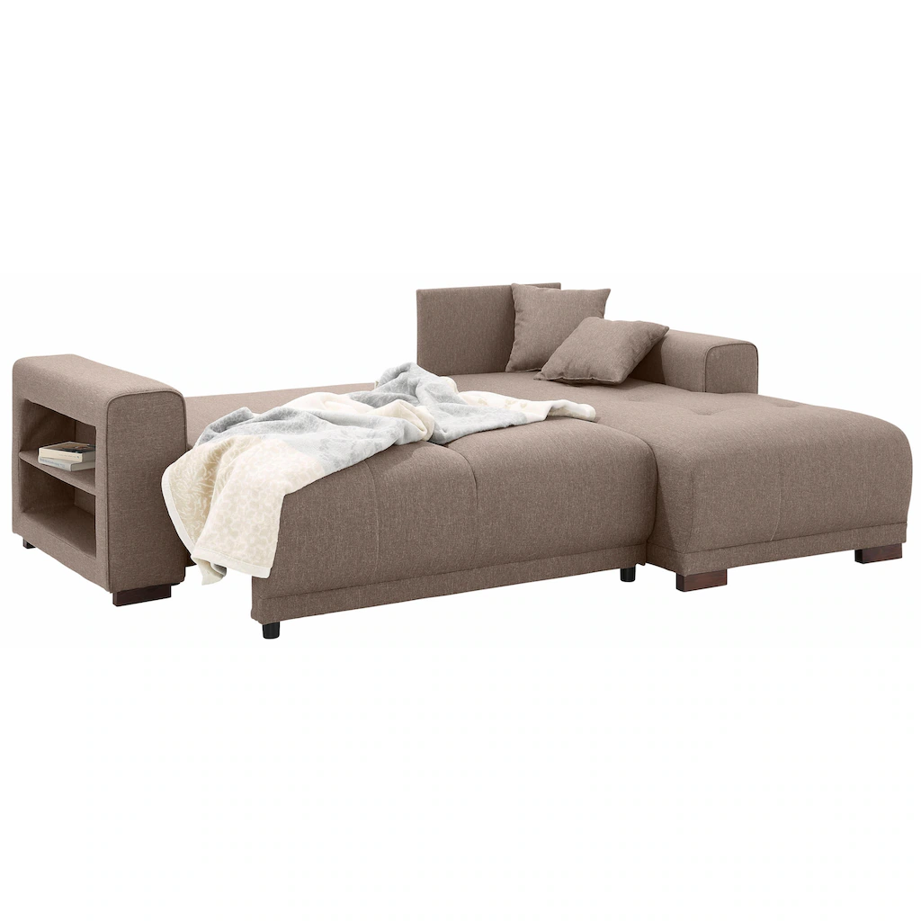 Home affaire Ecksofa »Viborg L-Form« mit Regal in der Armlehne wahlweise mit Bettfunktion kaufen Bis zu 60% Rabatt