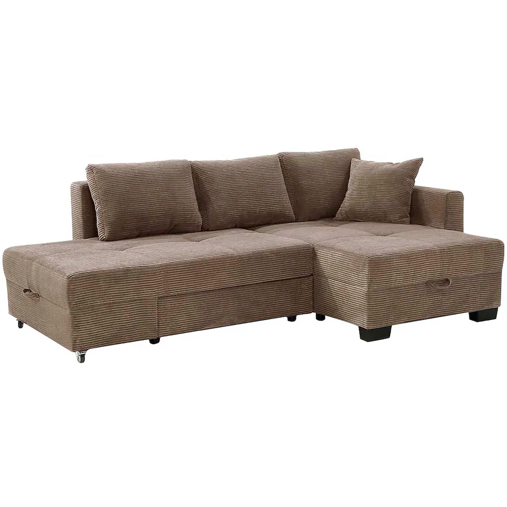 Jockenhöfer Gruppe Ecksofa »Fantasy Dreh-Schwenk-Ottomane« inklusive Relax- und Schlaffunktion Ottomane links/ rechts montierbar