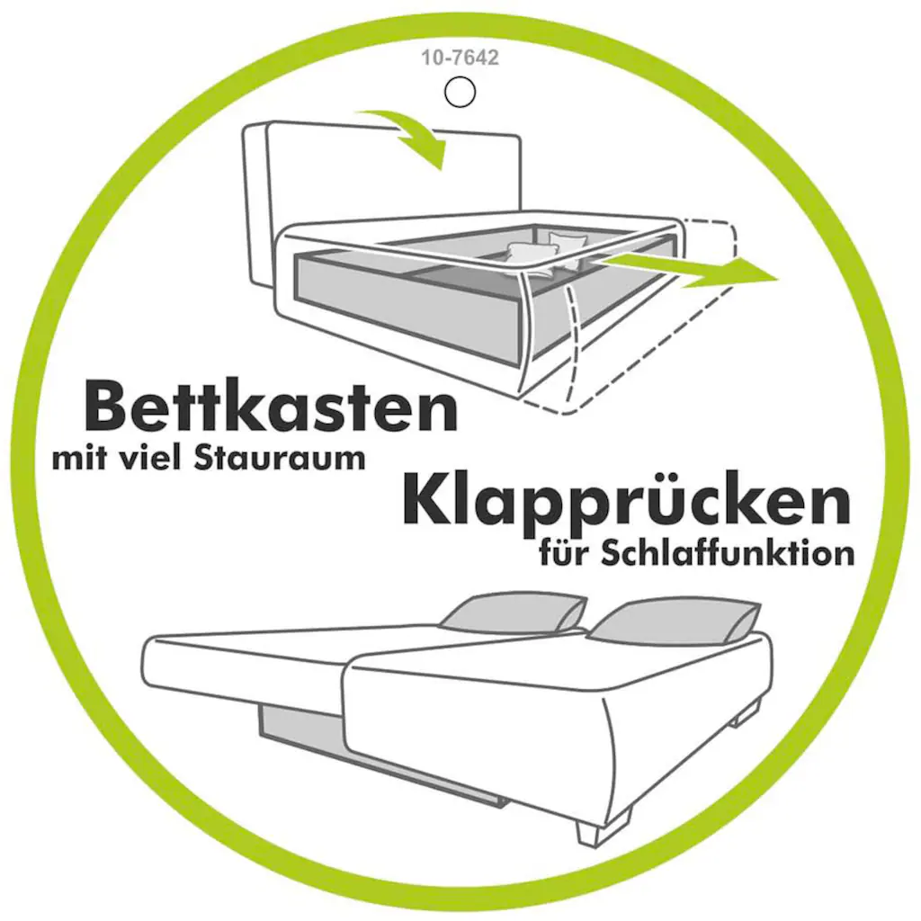 Jockenhöfer Gruppe Schlafsofa »Til« Wellenschaumpolster mit Gästebettfunktion und Stauraum/Bettkasten kaufen Super Rabatt