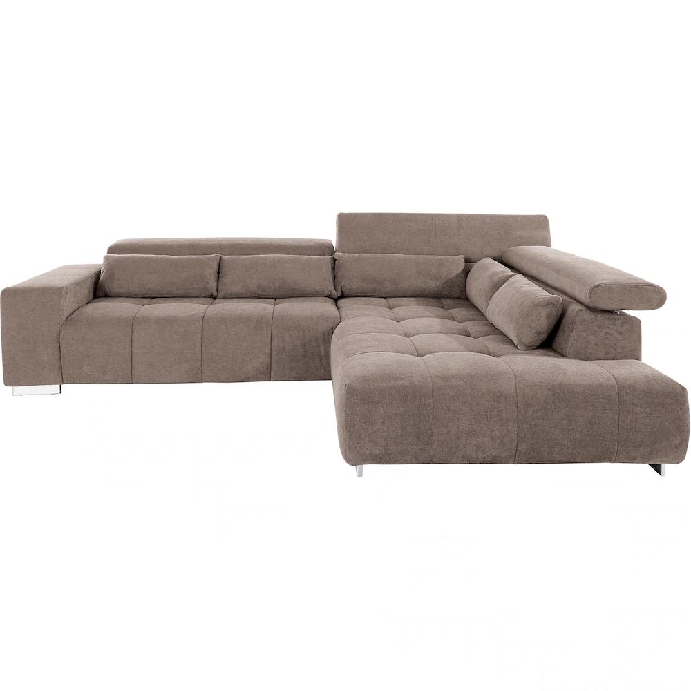 COTTA Ecksofa »Orion L-Form« mit Ottomane inklusive verstellbarer Kopfstützen und 5 Nierenkissen kaufen Kostenloser Versand international
