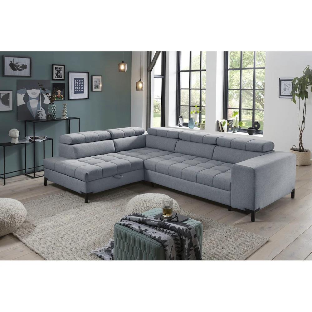 exxpo - sofa fashion Ecksofa »Bocco hochwertige Verarbeitung toller Sitzkomfort bequem L-Form« wahlweise mit Bettfunktion u. Bettkasten inkl. Kopfteilverstellung kaufen zollfrei