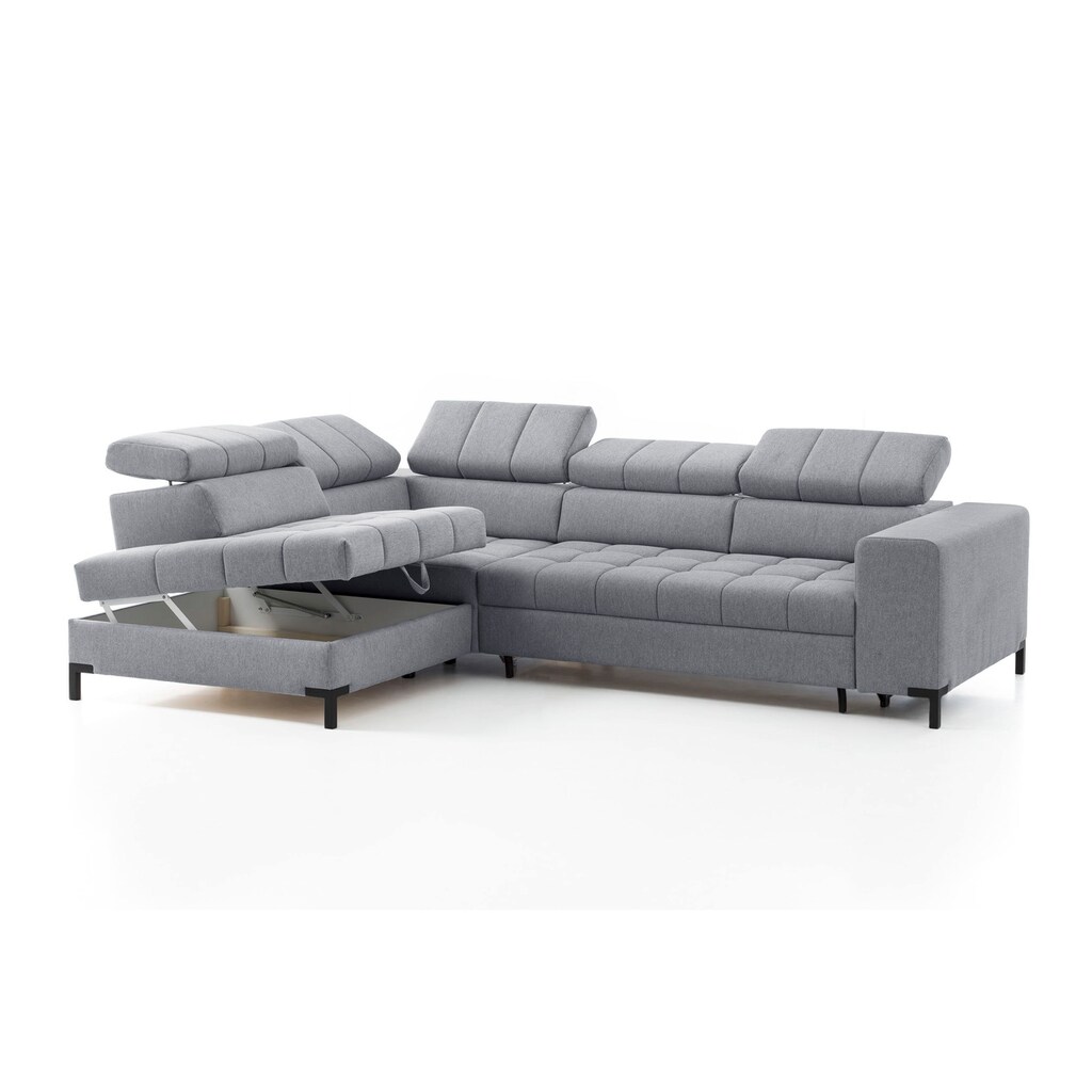 exxpo - sofa fashion Ecksofa »Bocco hochwertige Verarbeitung toller Sitzkomfort bequem L-Form« wahlweise mit Bettfunktion u. Bettkasten inkl. Kopfteilverstellung kaufen zollfrei