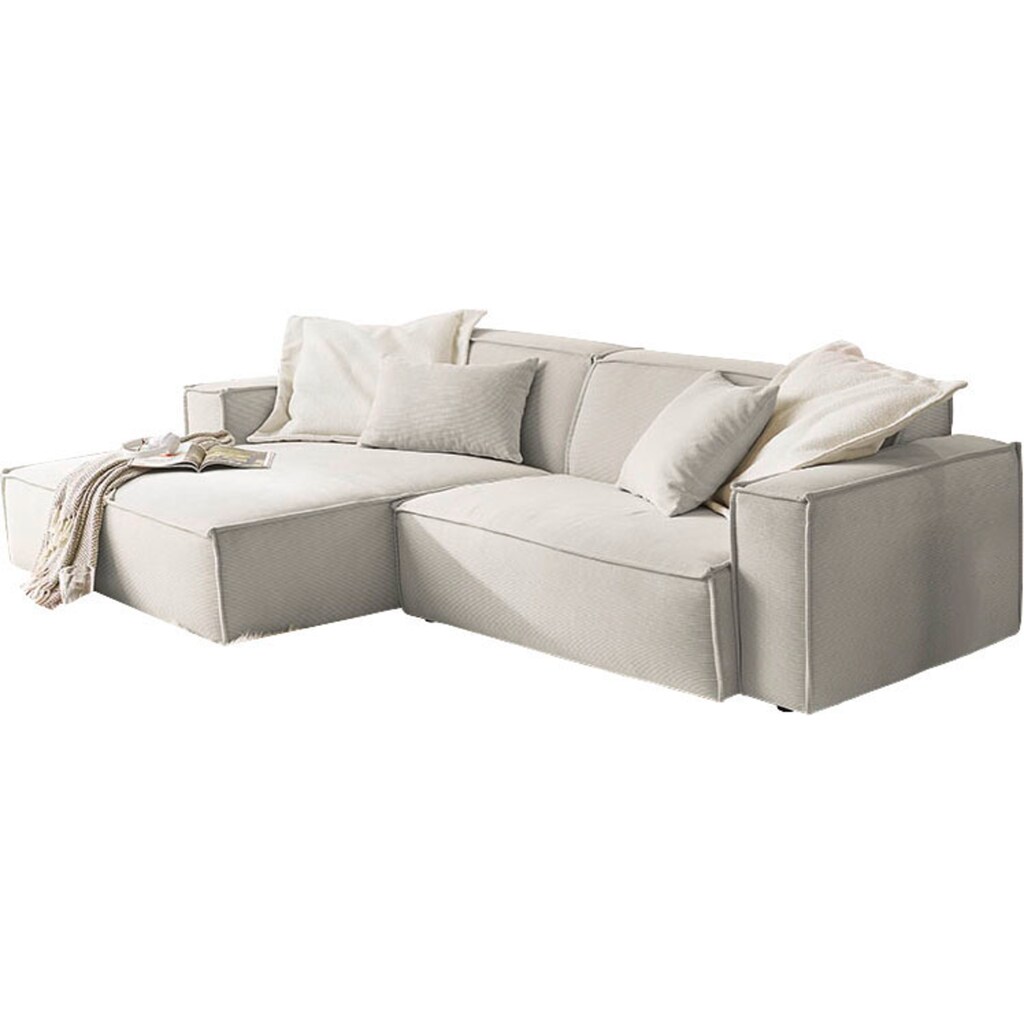 3C Candy Ecksofa »Matteo in elegant kubischer Formensprache bequem L-Form« mit auffälliger Kedernaht Feincord-Bezug Lounge-Charakter kaufen