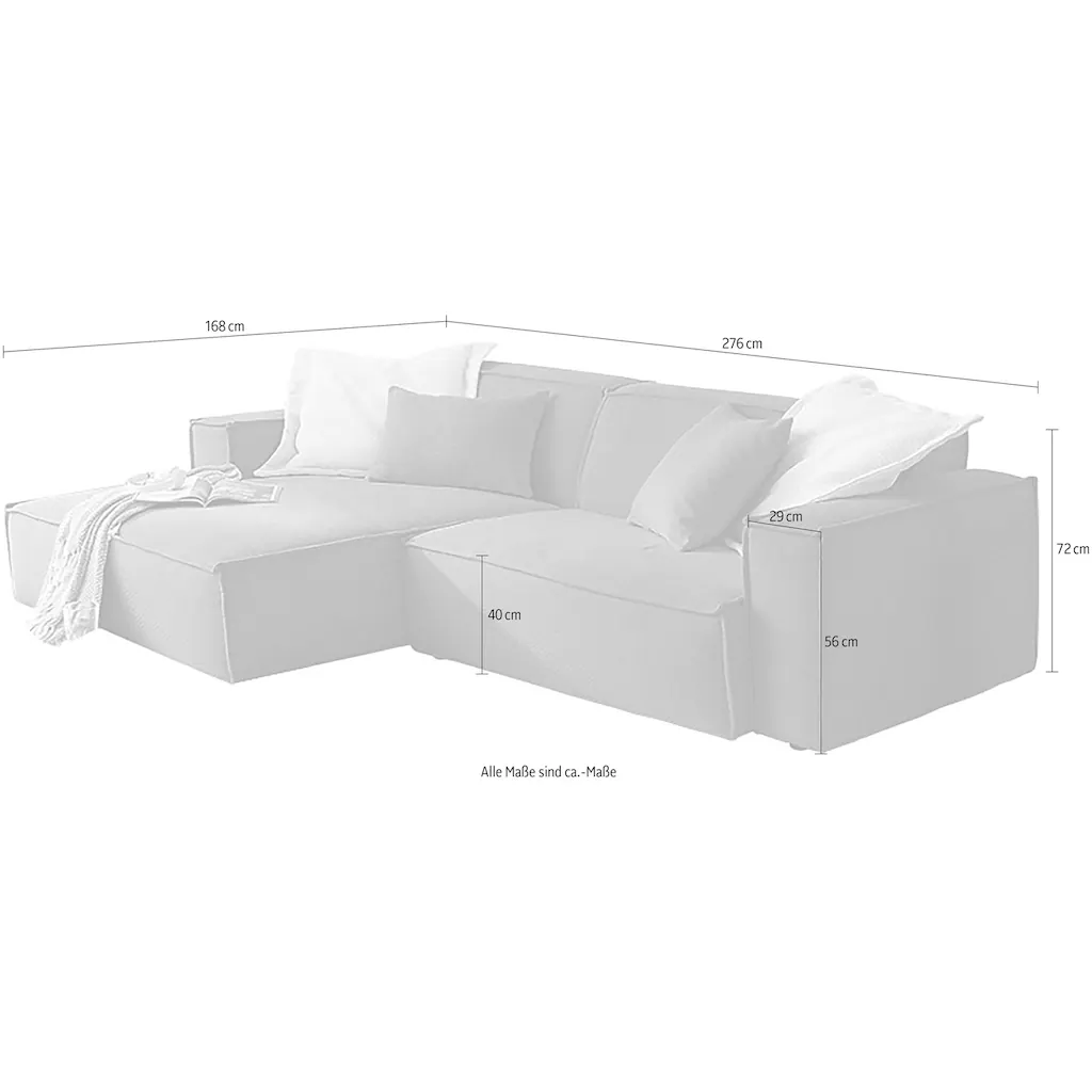 3C Candy Ecksofa »Matteo in elegant kubischer Formensprache bequem L-Form« mit auffälliger Kedernaht Feincord-Bezug Lounge-Charakter kaufen Limitierter Zeitrabatt