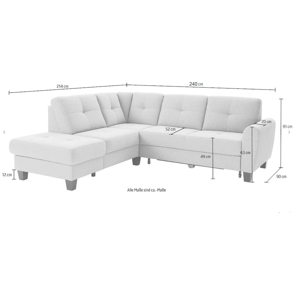 sit&more Ecksofa mit Bettfunktion online kaufen Fabrikpreis