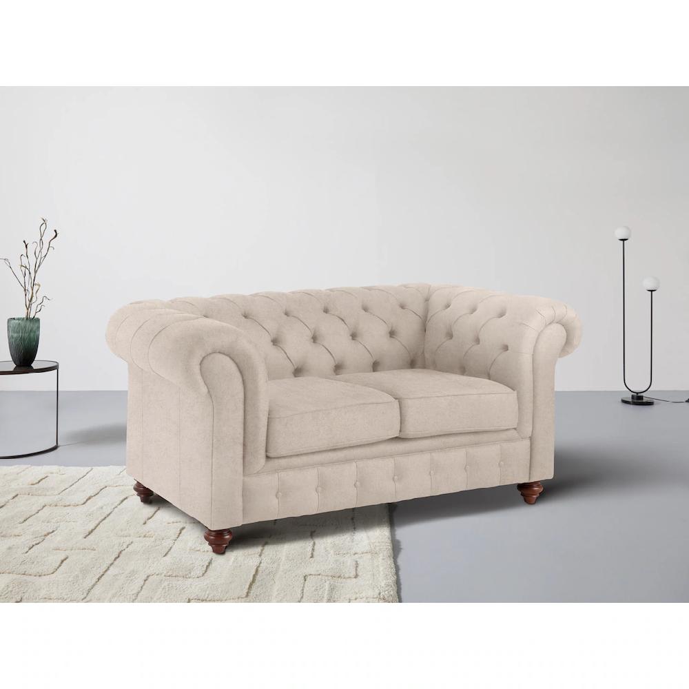 Home affaire Chesterfield-Sofa »Chesterfield 2-Sitzer B/T/H: 150/89/74 cm« mit hochwertiger Knopfheftung auch in Leder kaufen