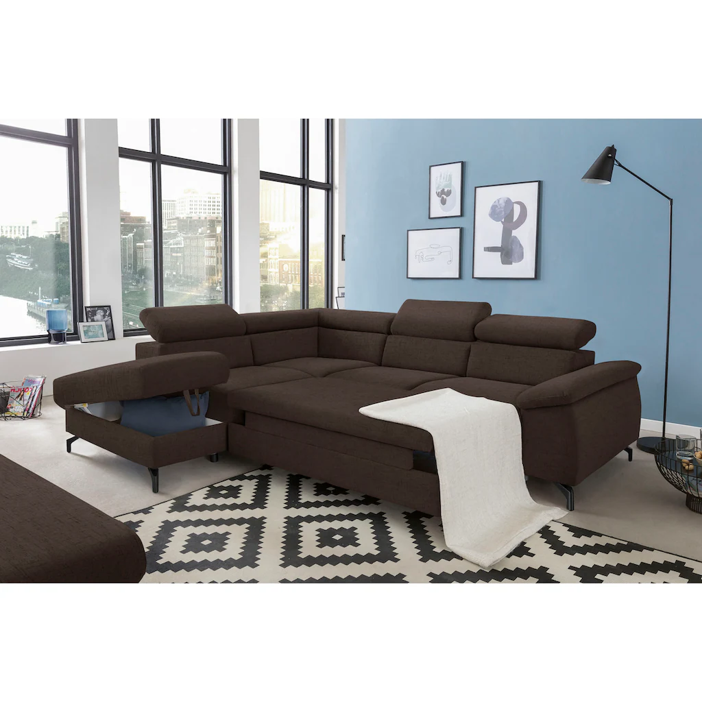 COTTA Ecksofa »Komaris L-Form« inklusive Kopfteilverstellung wahlweise Bettfunktion/Bettkasten kaufen Flash Sale