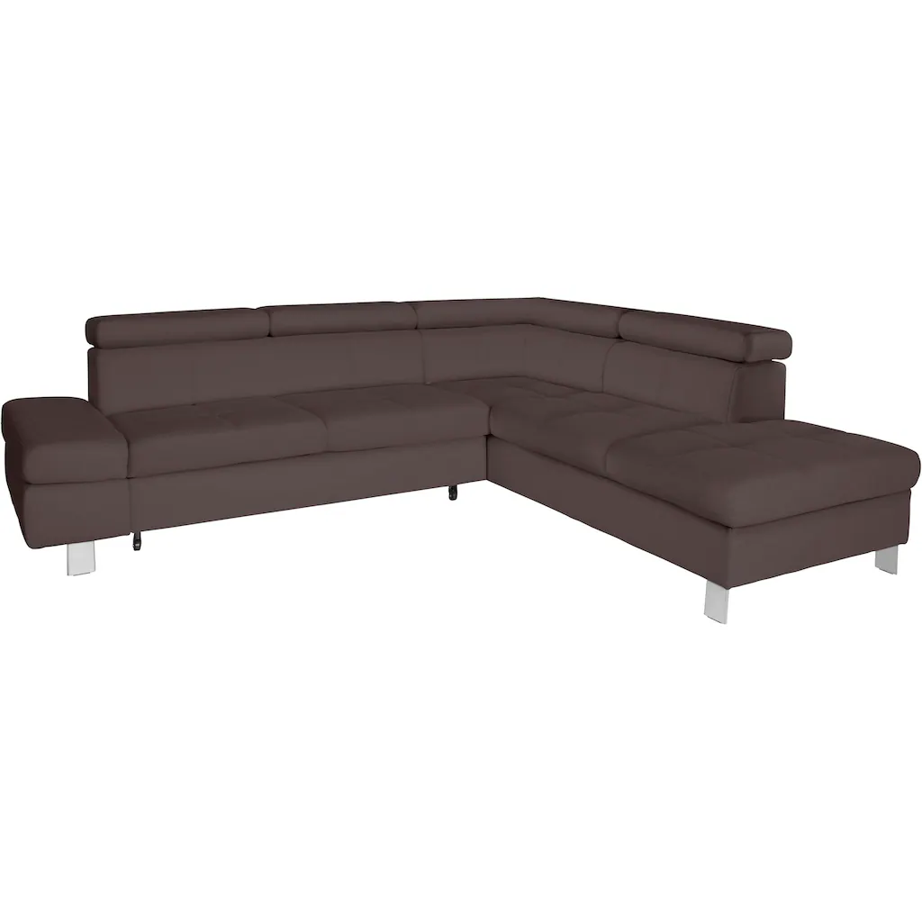 exxpo - sofa fashion Ecksofa »Fiji L-Form« mit Kopf- bzw. Rückenverstellung wahlweise mit Bettfunktion kaufen Saisonschlussverkauf