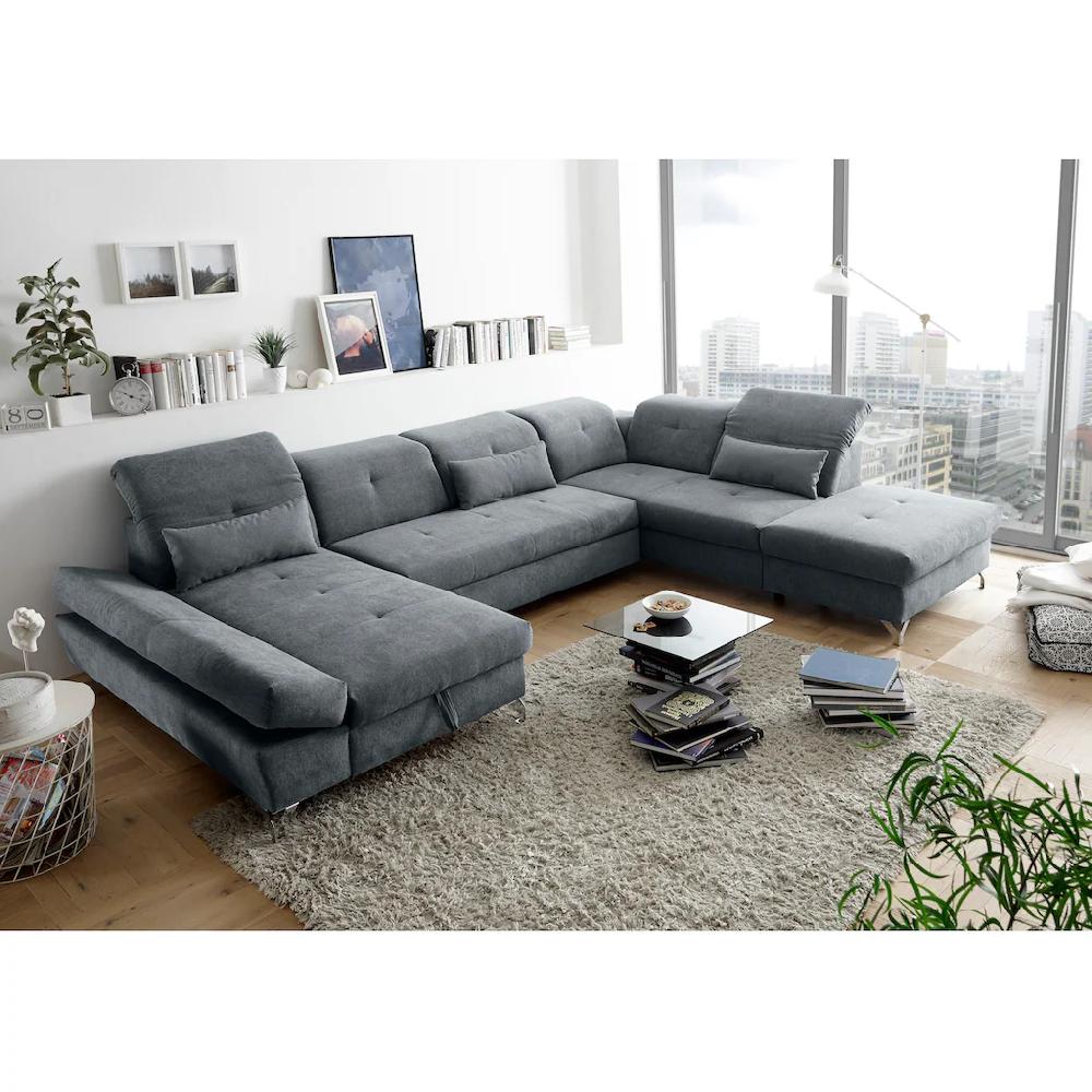 ED EXCITING DESIGN Wohnlandschaft »Melfi U-Form« mit Bettfunktion Bettkasten Nierenkissen frei im Raum stellbar kaufen Zeitlich begrenztes Angebot