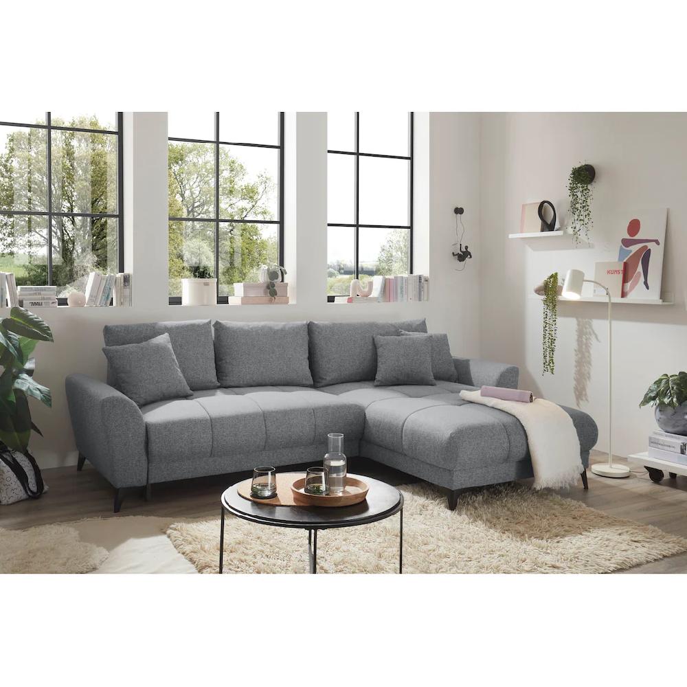 ED EXCITING DESIGN Ecksofa »Bern L-Form« frei im Raum stellbar mit Bettkasten mit Schlaffunktion kaufen