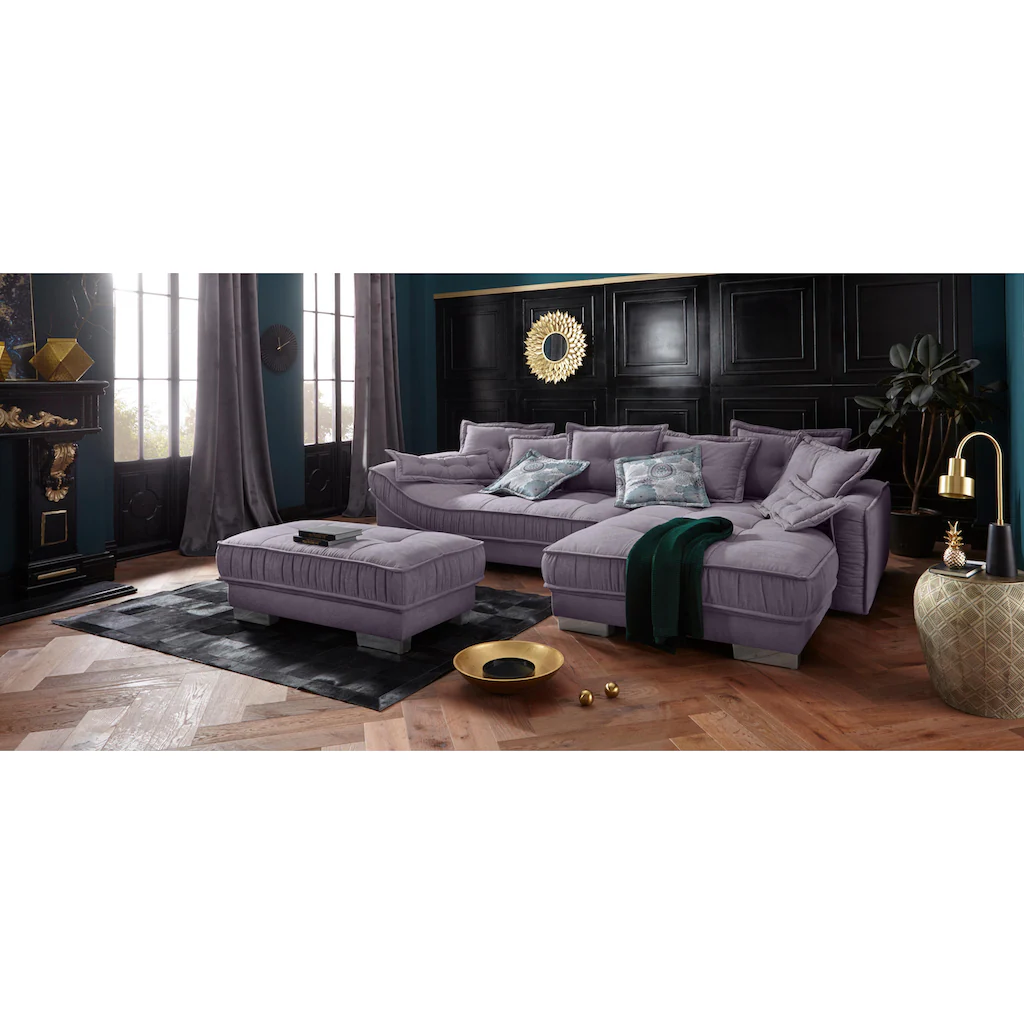 INOSIGN Ecksofa »Diwan L-Form« mit vielen losen Kissen Faltenwurf und Steppung im Sitzbereich kaufen 50% Rabatt mit kostenlosem Versand