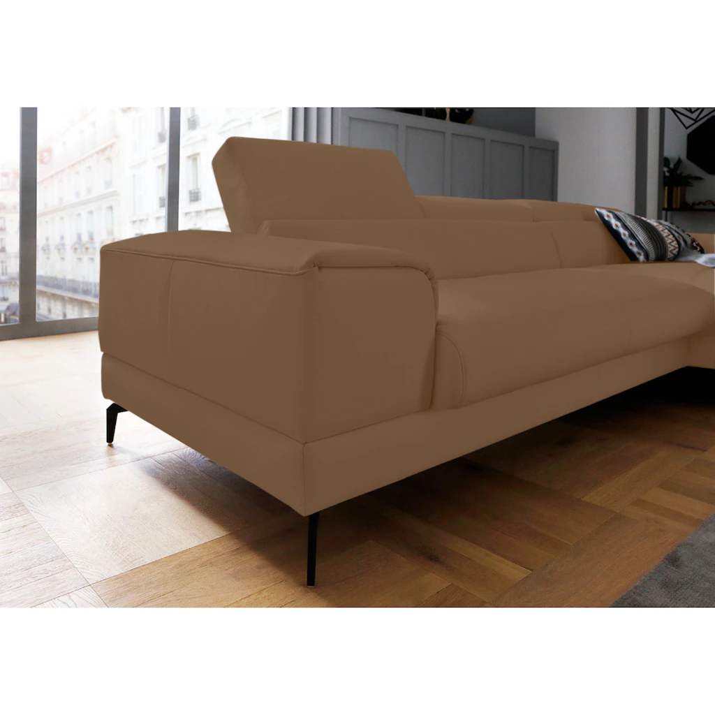 W.SCHILLIG Ecksofa »piedroo Designsofa mit tollem Sitzkomfort L-Form« Kopfteilverstellung wahlweise mit Sitztiefenverstellung Breite 303cm kaufen Kostenloser Versand international