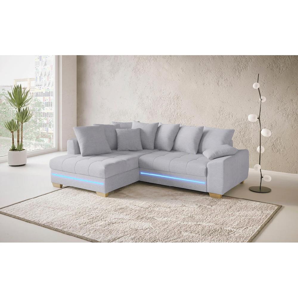 Mr. Couch Ecksofa »Nikita II L-Form« mit RGB-LED Beleuchtung wahlweise mit Bett Bettkasten Kaltschaum kaufen Fabrikladen